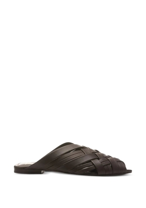 SPAZIO CORRIDONI 1 woven leather flat sandals - Brown