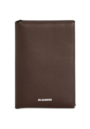 Jil Sander grained leather passport holder - Brown
