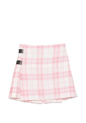 Vivienne Westwood pleated checked mini skirt - White