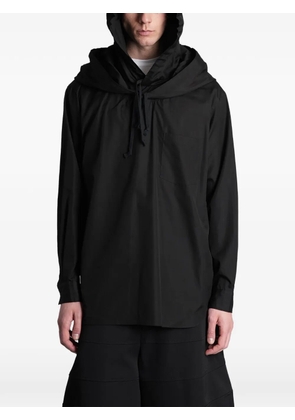 Comme des Garçons Homme Plus drawstring hooded shirt - Black