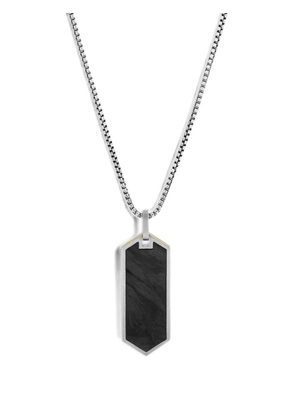 Tateossian geometric-pendant box-chain necklace - Silver