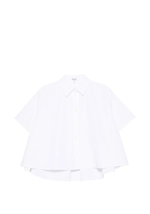 LOEWE embroidered-logo cape shirt - White