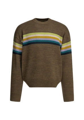KAPITAL Peckish Rainbow striped peace-sign sweater - Brown