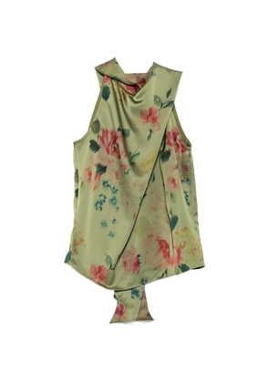 Marques'Almeida floral-print draped blouse - Green