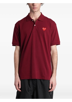 Comme Des Garçons Play Heart-patch polo shirt - Red