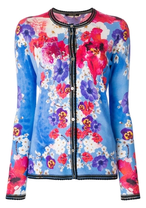 Roberto Cavalli long sleeved floral cardigan - Blue
