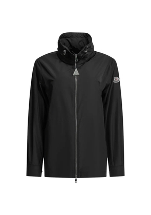 Moncler logo-patch hooded coat - Black