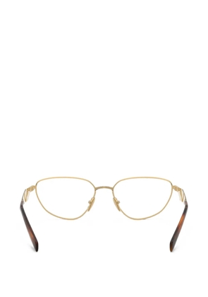Prada Eyewear logo-engraved geometric-frame glasses - Gold
