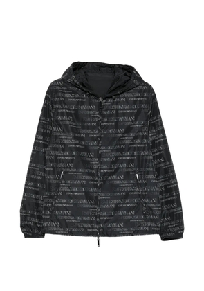 Emporio Armani logo-pattern reversible jacket - Black