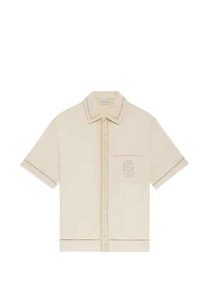 Drôle De Monsieur D mirror embroidery cotton shirt - Neutrals