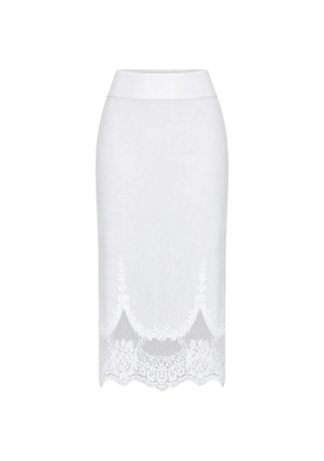 TWINSET lace-trim pencil skirt - White