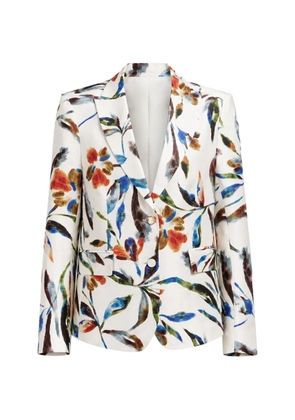 Maurizio Massimino floral-print notched-lapel blazer - White