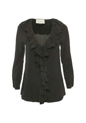Gucci Pre-Owned ruffled silk blouse - Black