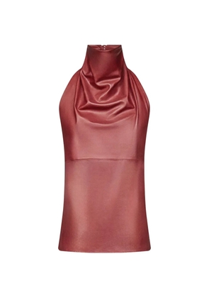 TWP draped leather top - Red