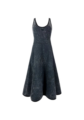 Diesel acid-wash A-line midi dress - Grey