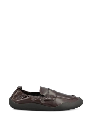 Prada leather penny-slot sneakers - Brown