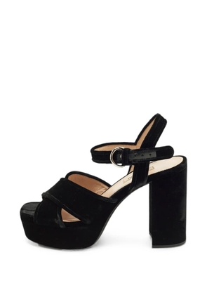 Miu Miu Pre-Owned velvet ankle-strap sandals - Black