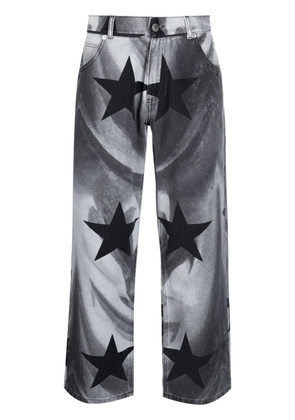 Liberal Youth Ministry photograph-print cotton cropped jeans - Black