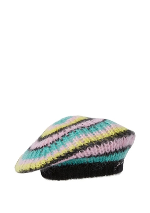 GANNI striped beret - Black