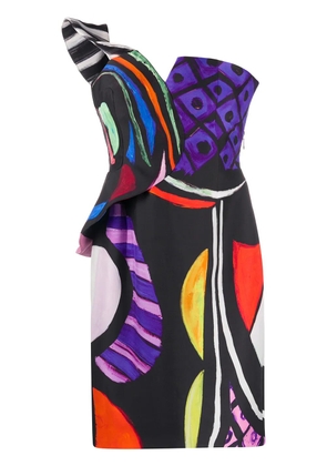 Moschino Abstract print fitted dress - Black