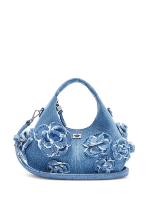 GANNI floral appliqué tote bag - Blue