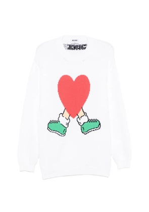 Moschino heart-embellishment sweater - White