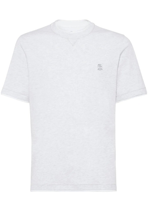 Brunello Cucinelli logo-embroidered crew-neck T-shirt - White