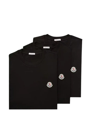 Moncler logo-patch cotton T-shirt (set of three) - Black