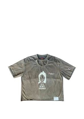 Bottega Desires distressed graphic-print T-shirt - Grey
