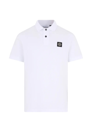 Stone Island logo-patch polo shirt - White