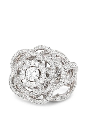 CHANEL Pre-Owned 2010s Camélia Brodé diamond ring - Silver