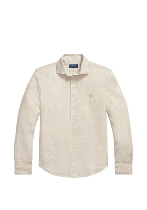 Polo Ralph Lauren check-pattern embroidered-logo shirt - Neutrals