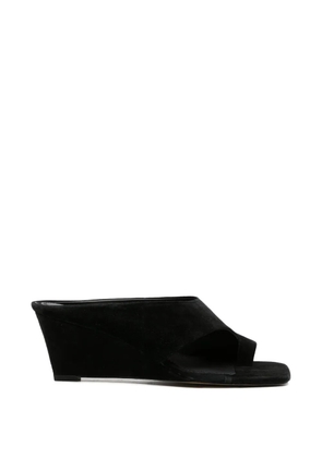 SANDRO square-toe suede sandals - Black