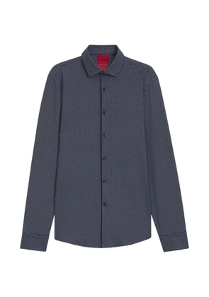 HUGO Kenno geometric-print long-sleeve shirt - Blue