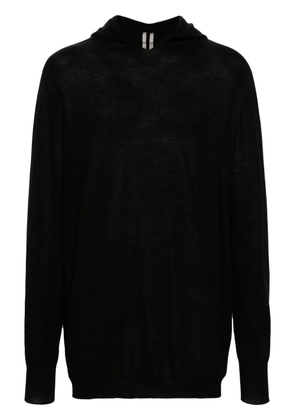 Rick Owens fine-knit hooded jumper - Black