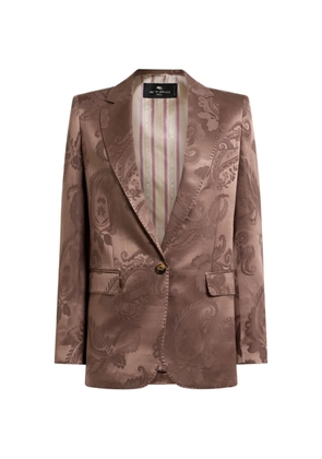 ETRO jacquard single-breasted jacket with floral Paisley motif - Brown