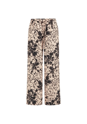 SOLAQUA Giulia floral-print trousers - Neutrals