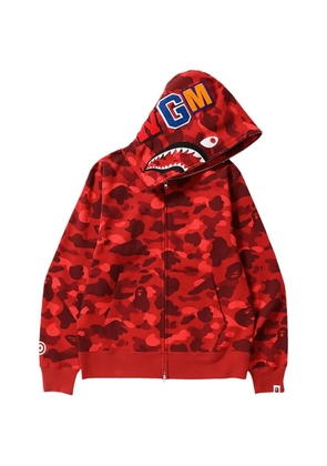 A BATHING APE® Shark camouflage-print hoodie - Red