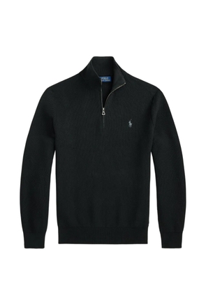 Polo Ralph Lauren mesh-knit quarter-zip sweater - Black