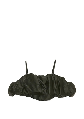 Simkhai Leonora ruffled corset cropped top - Black
