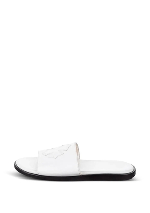 Chrome Hearts cross-patch leather sandals - White