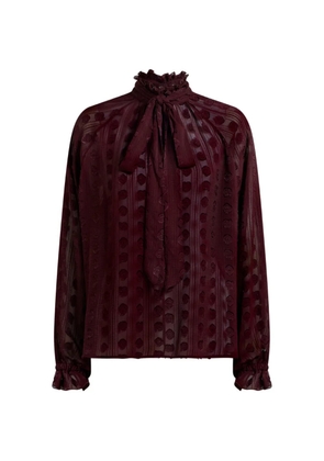 ETRO jacquard blouse with silk scarf and fil coupé motif - Red