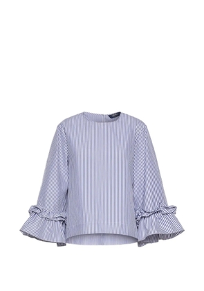 'S Max Mara striped ruffled-sleeve shirt - Blue