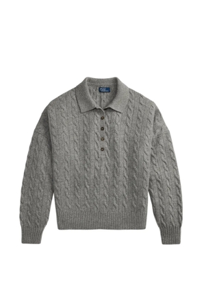 Polo Ralph Lauren cable-knit polo-collar sweater - Grey
