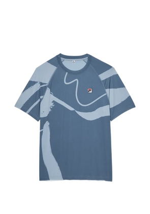 Fila abstract-print raglan-sleeve t-shirt - Blue