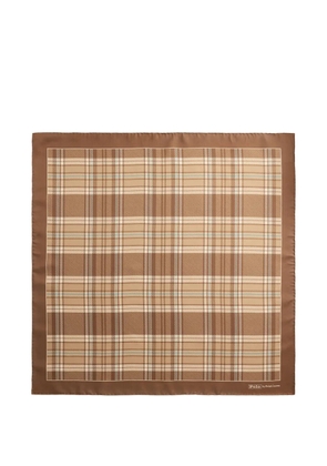 Polo Ralph Lauren plaid hand-rolled scarf - Brown
