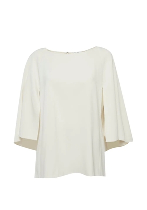 Oscar de la Renta Pre-Owned cape-detail crepe blouse - Neutrals