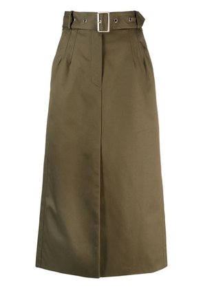 Rabanne detachable-belt cotton midi skirt - Green