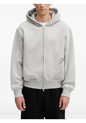 RHUDE logo-embroidered zip-up hoodie - Grey