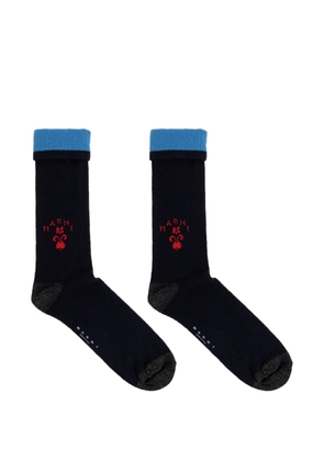 Marni logo-embroidered socks - Blue